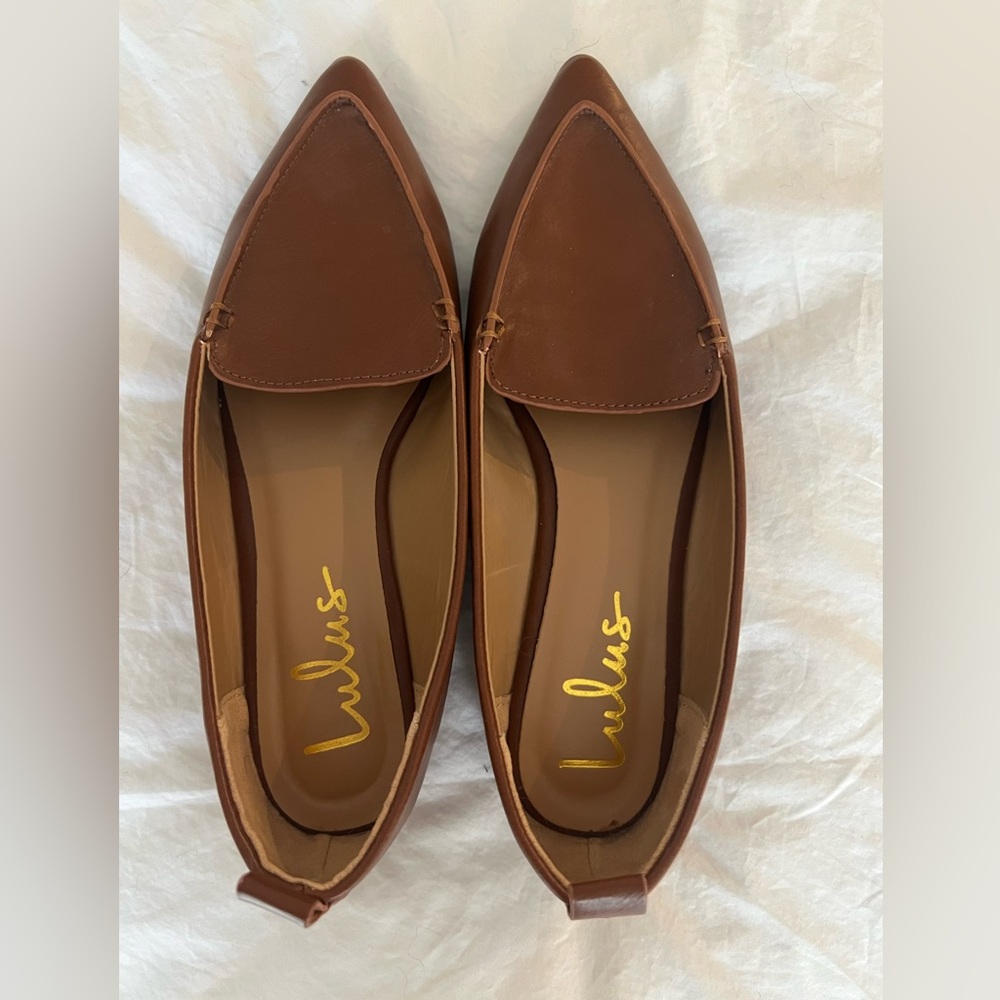 Lulus faux leather flats